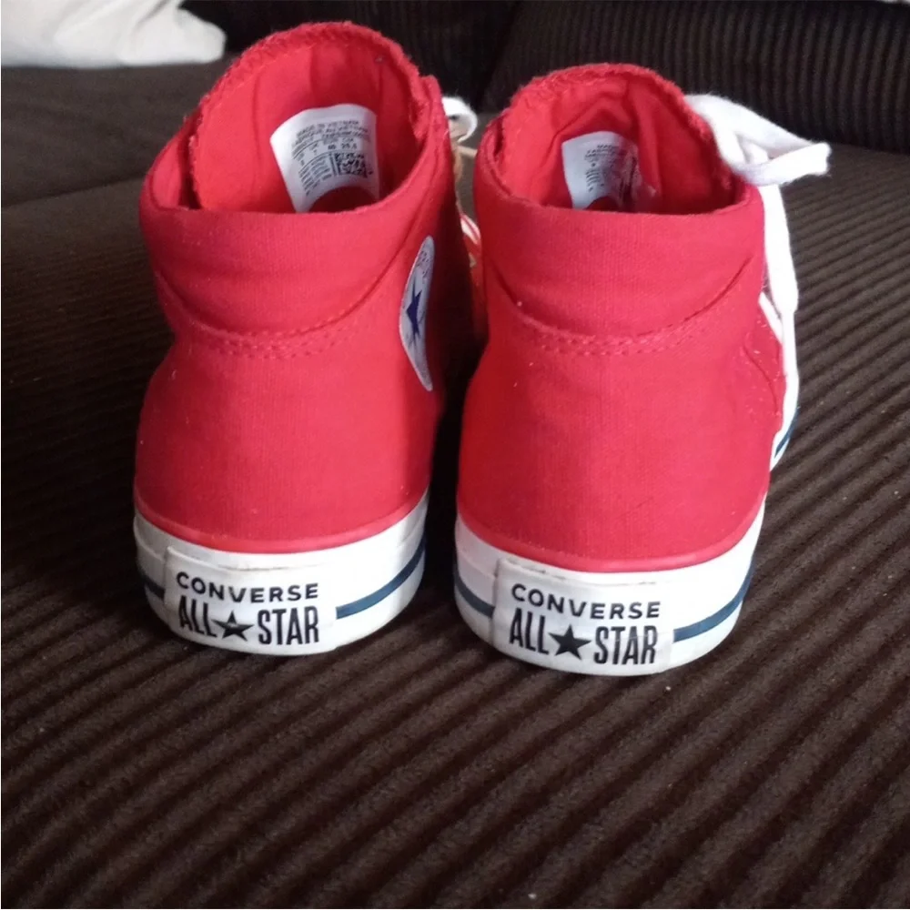 Converse Red Canvas High-Tops - Picture 4 of 7